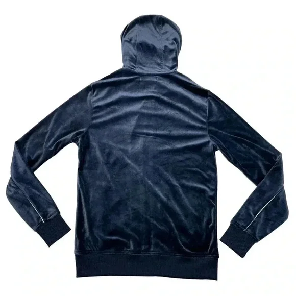 International Concepts Skip Sport Navy Velour Mens Jacket - Picture 11 of 11